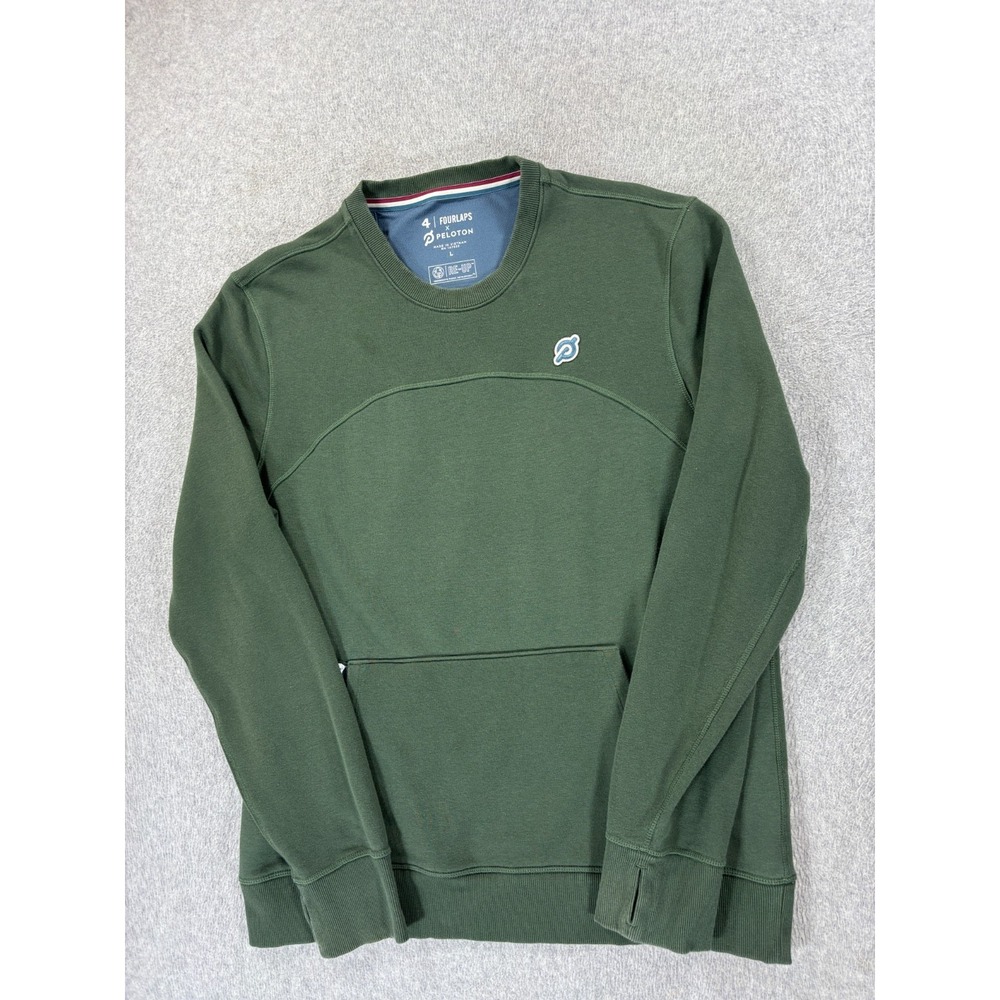 Fourlaps X Peloton Stitched Logo‎ Crew Sweatshirt (Men's Large) Green